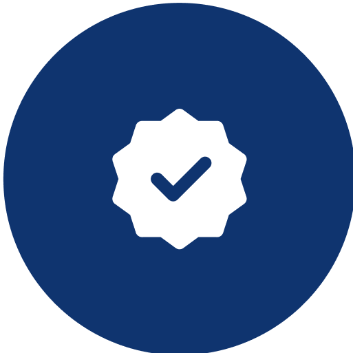 Here's an alt tag for the image: Approved, checkmark badge.